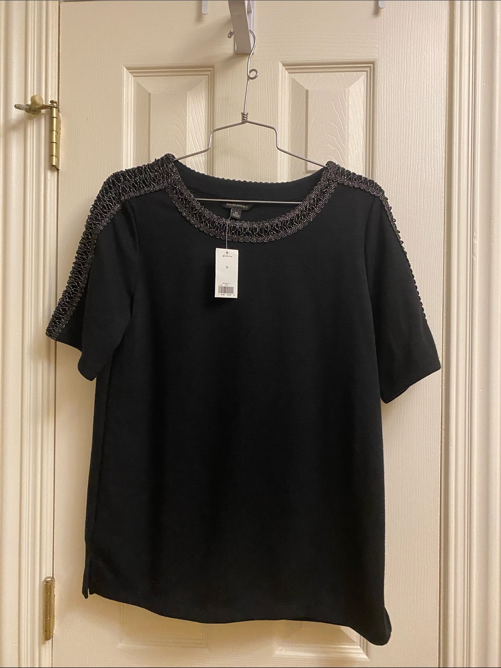 NWT Banana Republic Lurex Trim Tee Medium